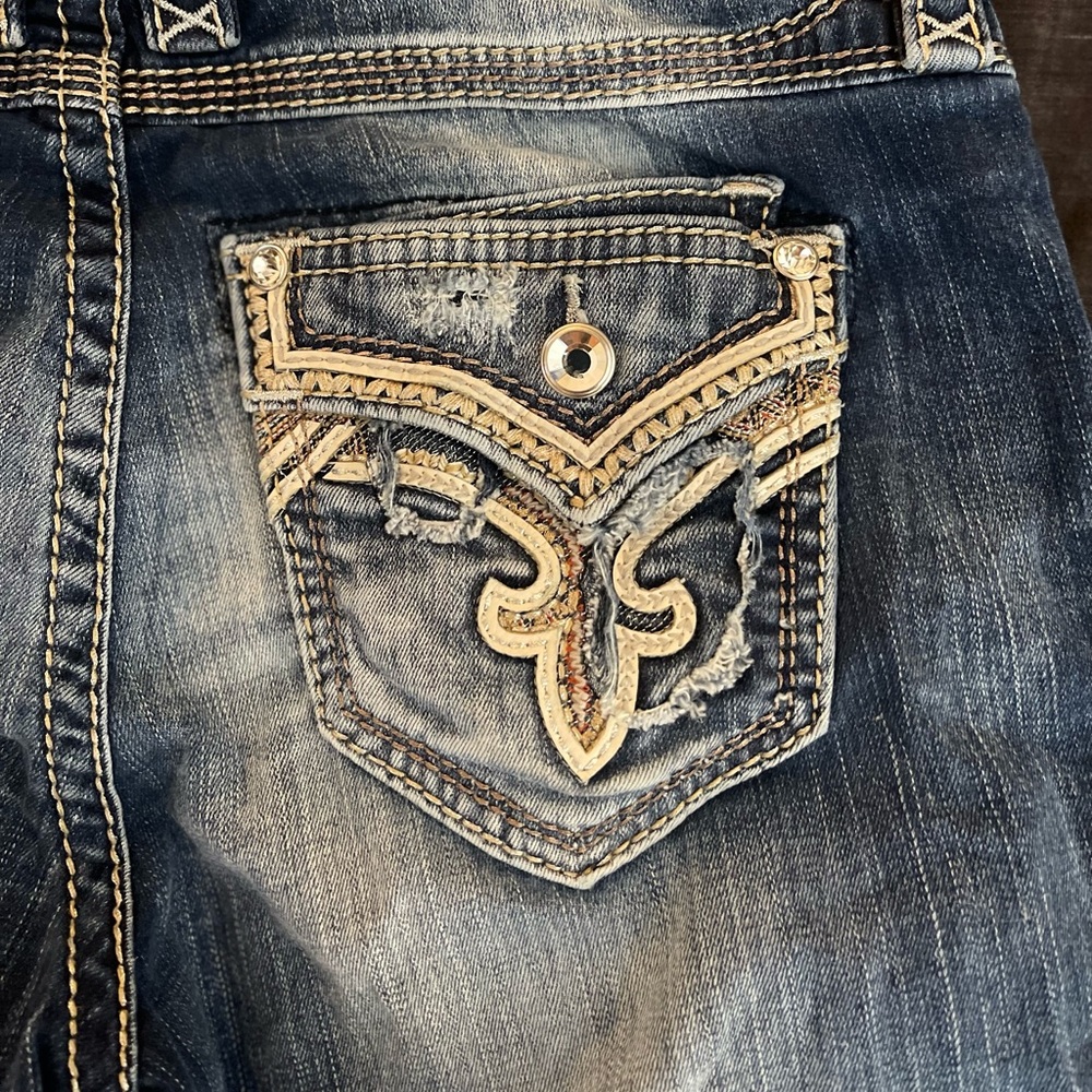 Rock revival straight leg pants bling pocket
